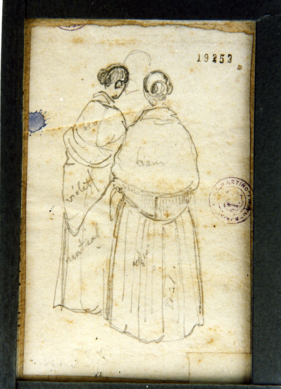 costumi femminili (disegno) di Gigante Giacinto (prima metà sec. XIX)