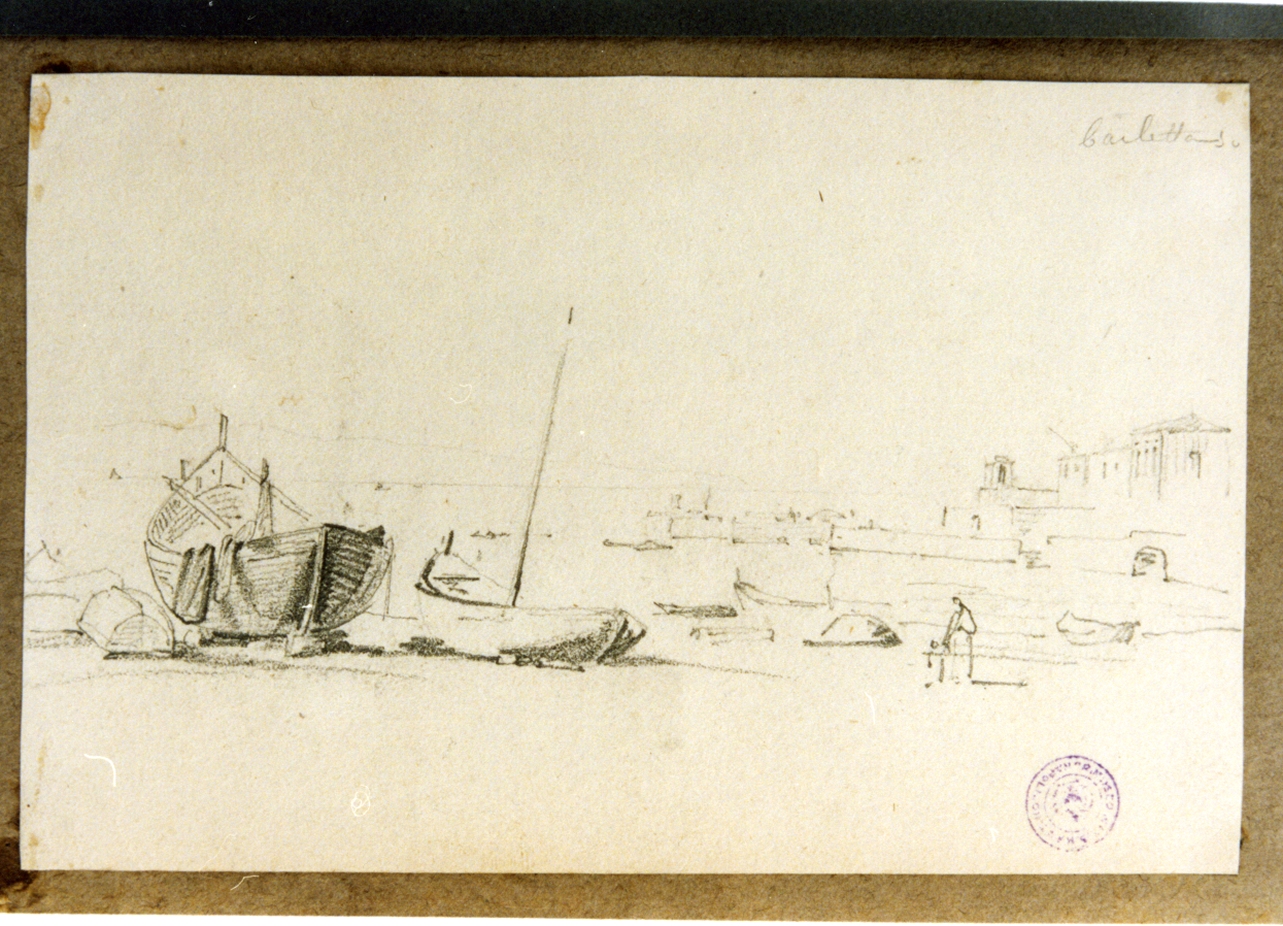 marina di Barletta (disegno) di Vervloet Frans (prima metà sec. XIX)