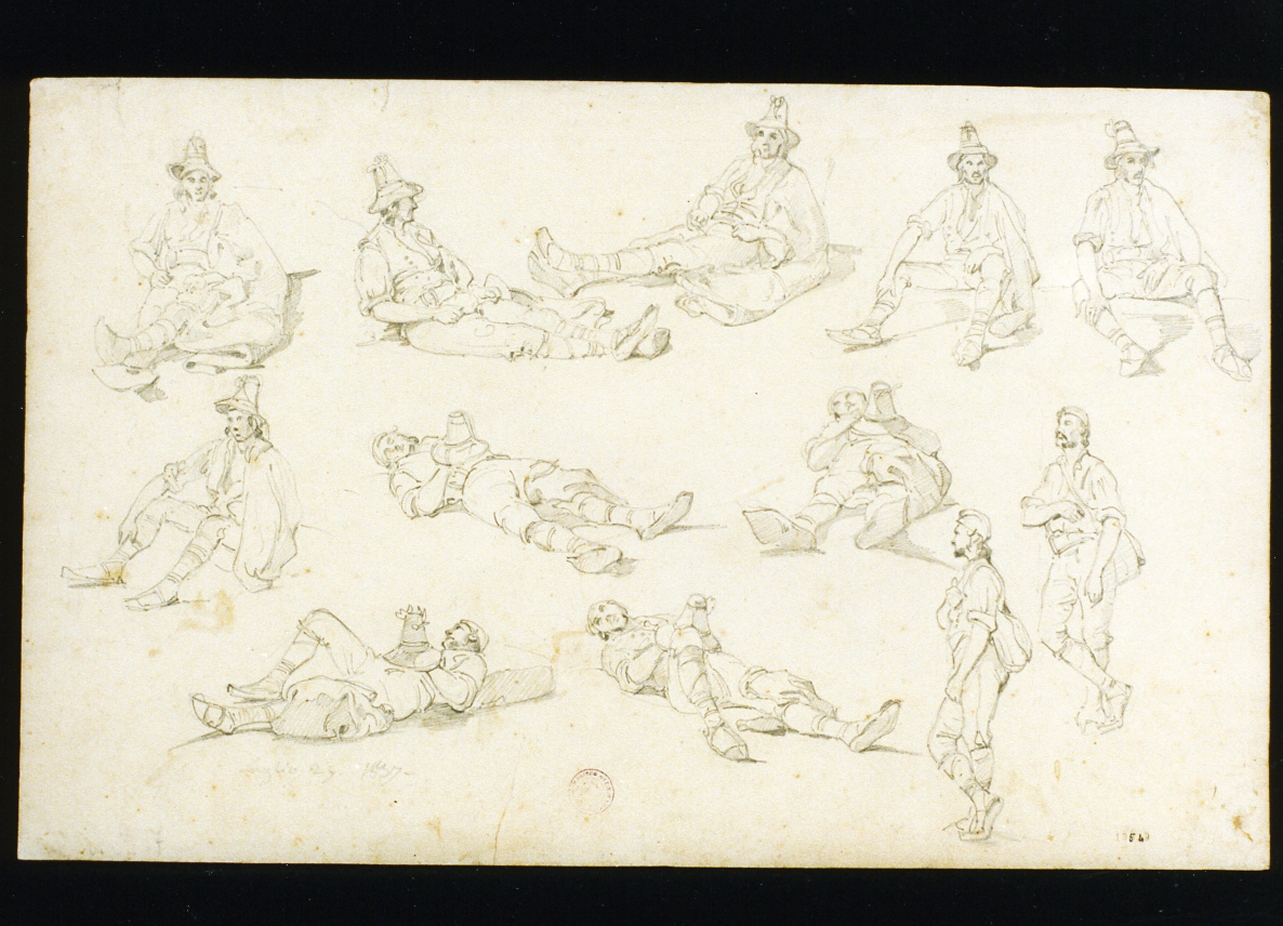 figure di ciociari (disegno) di Vianelli Achille (prima metà sec. XIX)