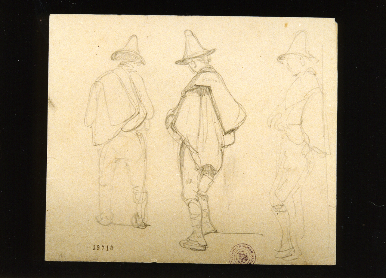 figure maschili (disegno) di Vianelli Achille (prima metà sec. XIX)