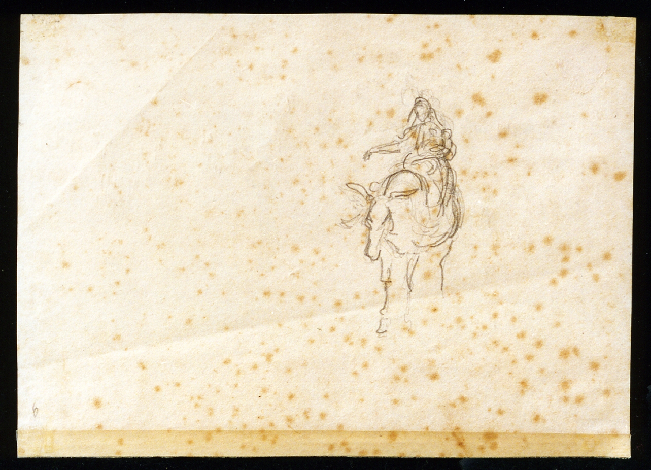 figura su un mulo (disegno) di Pitloo Anton Sminck (inizio sec. XIX)