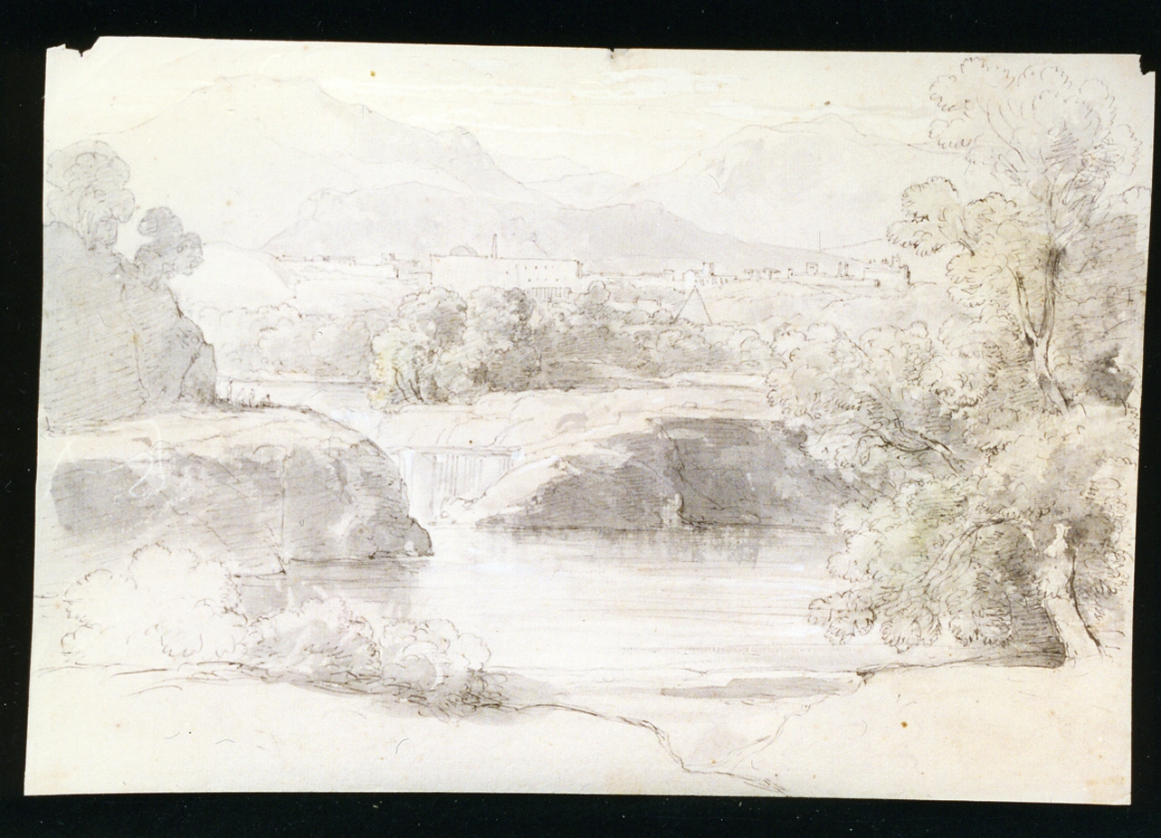 paesaggio lacustre (disegno) di Gigante Giacinto (secondo quarto sec. XIX)