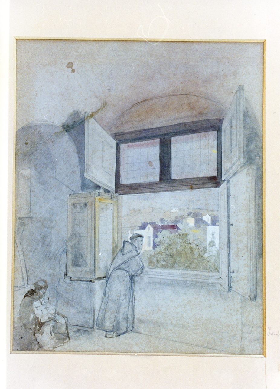 interno di un convento (disegno) di Gigante Giacinto (sec. XIX)