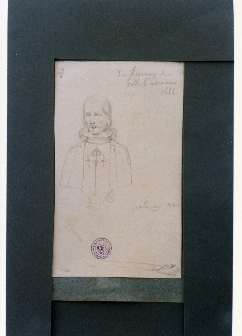 busto di Francesco di Villa (disegno) di Vervloet Frans (sec. XIX)