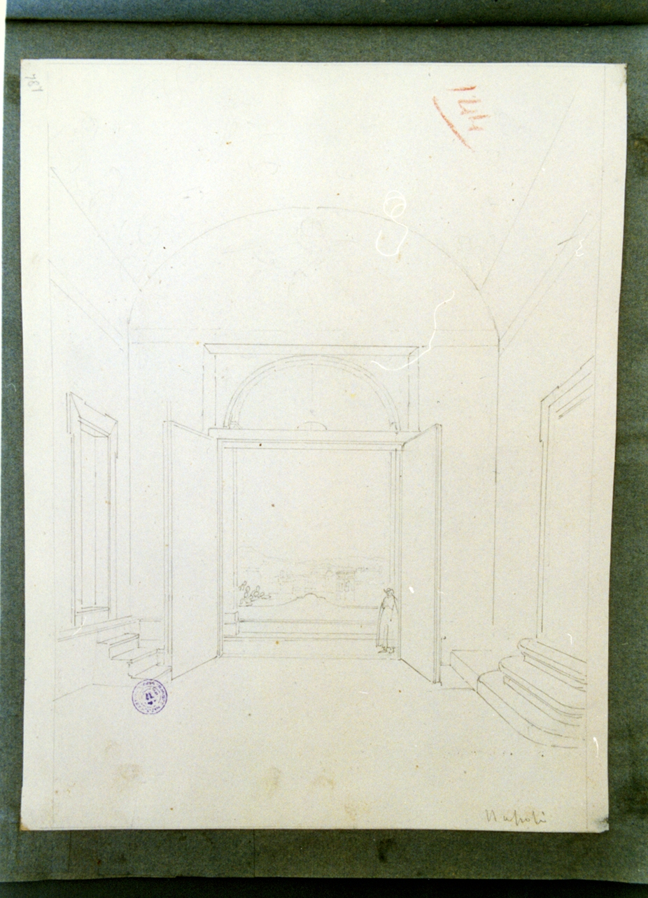 interno di un palazzo (disegno) di Vervloet Frans (sec. XIX)