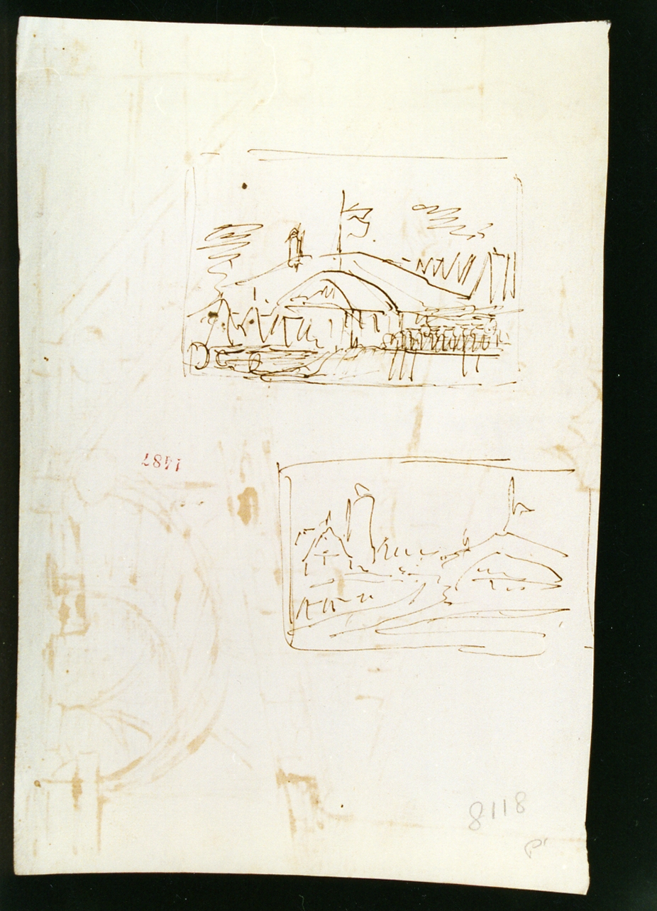 schizzo con elementi architettonici (disegno) di Niccolini Antonio (scuola) (sec. XIX)