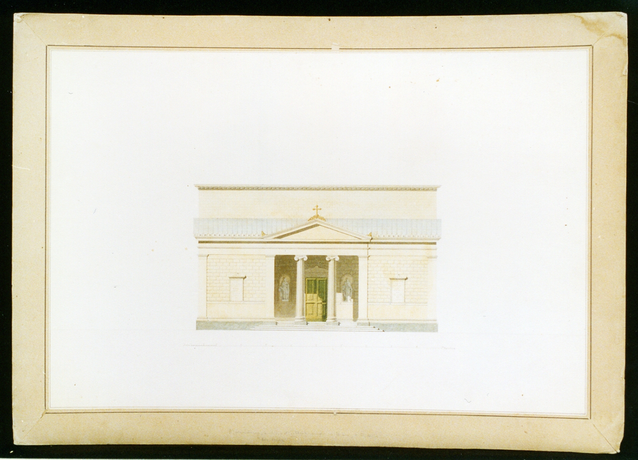 facciata di una cappella con vestibolo (disegno) di Niccolini Antonio (cerchia) (sec. XIX)