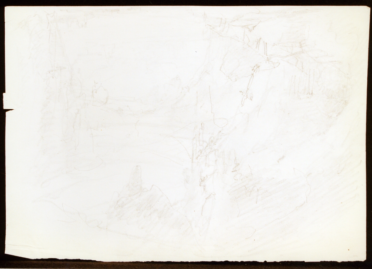schizzo per scenografia (disegno) di Niccolini Antonio (scuola) (sec. XIX)