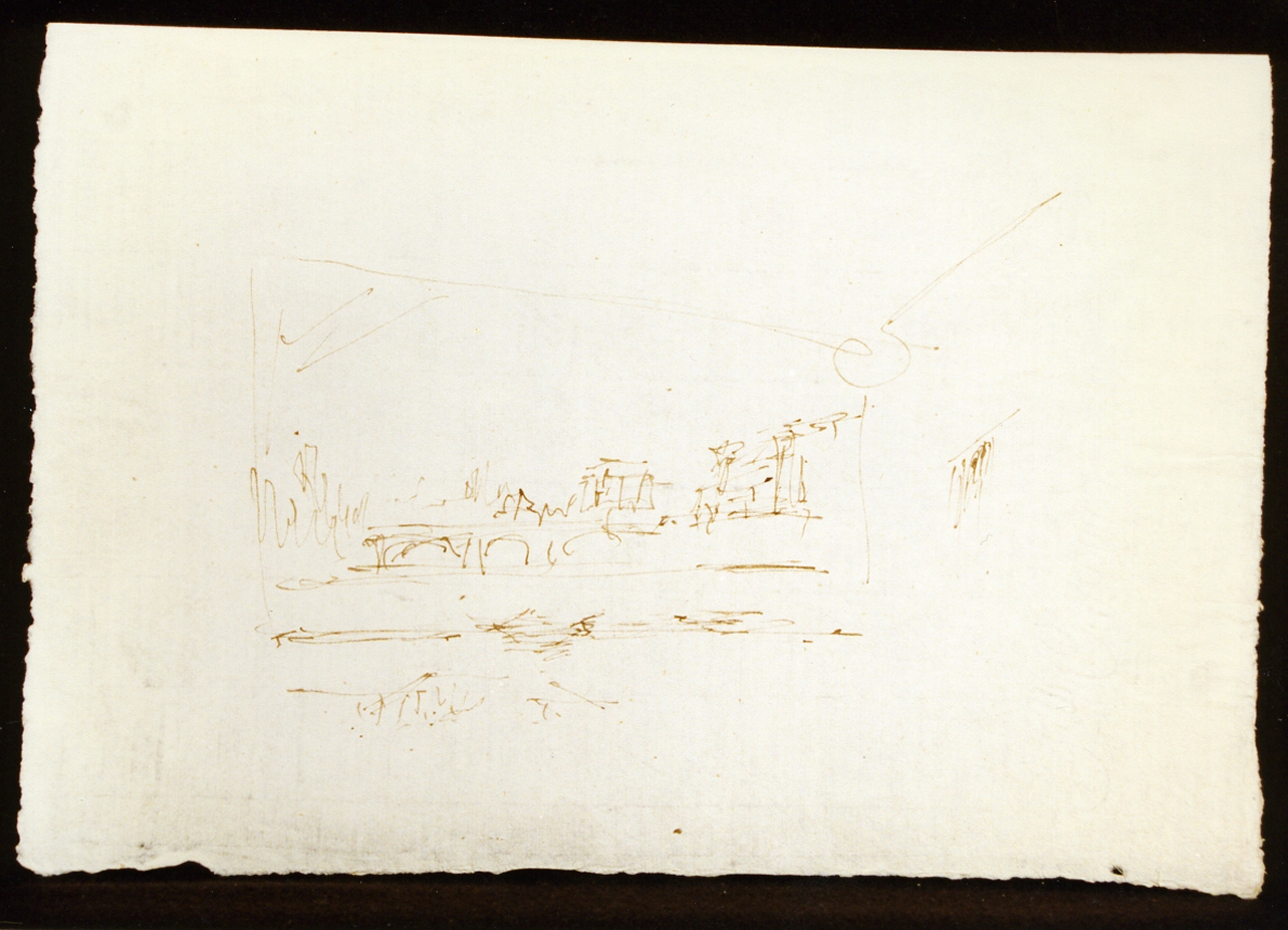 schizzo per scenografia (disegno) di Niccolini Antonio (scuola) (sec. XIX)
