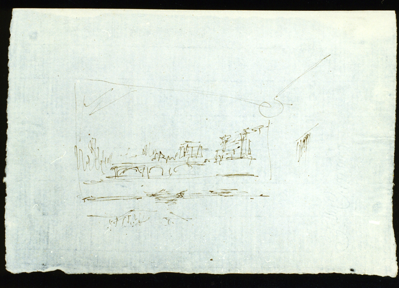 schizzo per scenografia (disegno) di Niccolini Antonio (scuola) (sec. XIX)