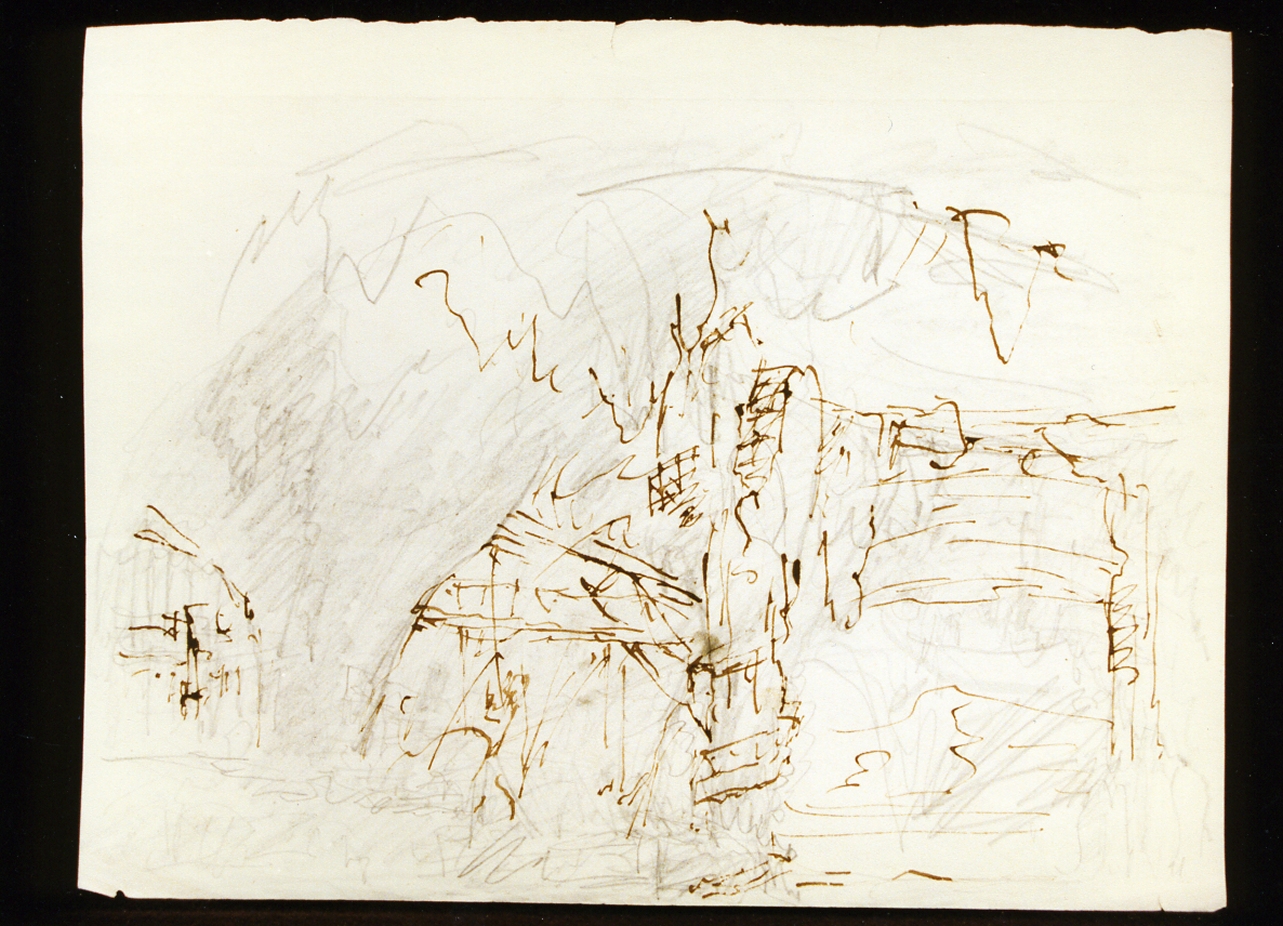 schizzo per scenografia (disegno) di Niccolini Antonio (scuola) (sec. XIX)