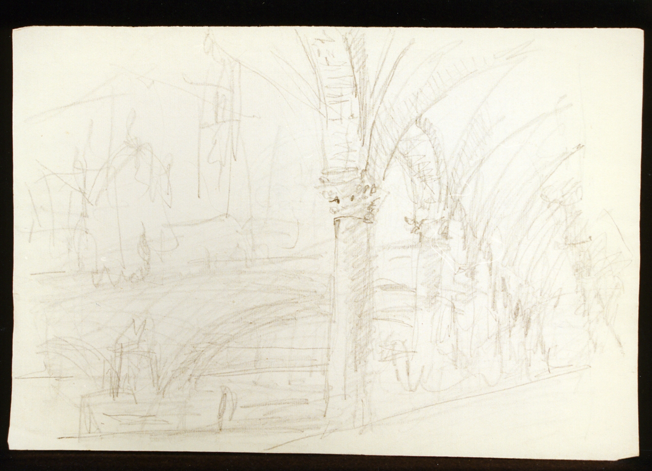 schizzo per scenografia con elementi architettonici (disegno) di Niccolini Antonio (scuola) (sec. XIX)