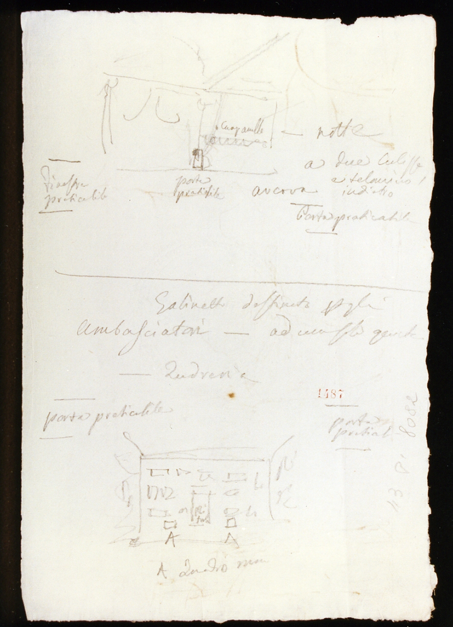 schizzo per scenografia (disegno) di Niccolini Antonio (scuola) (sec. XIX)