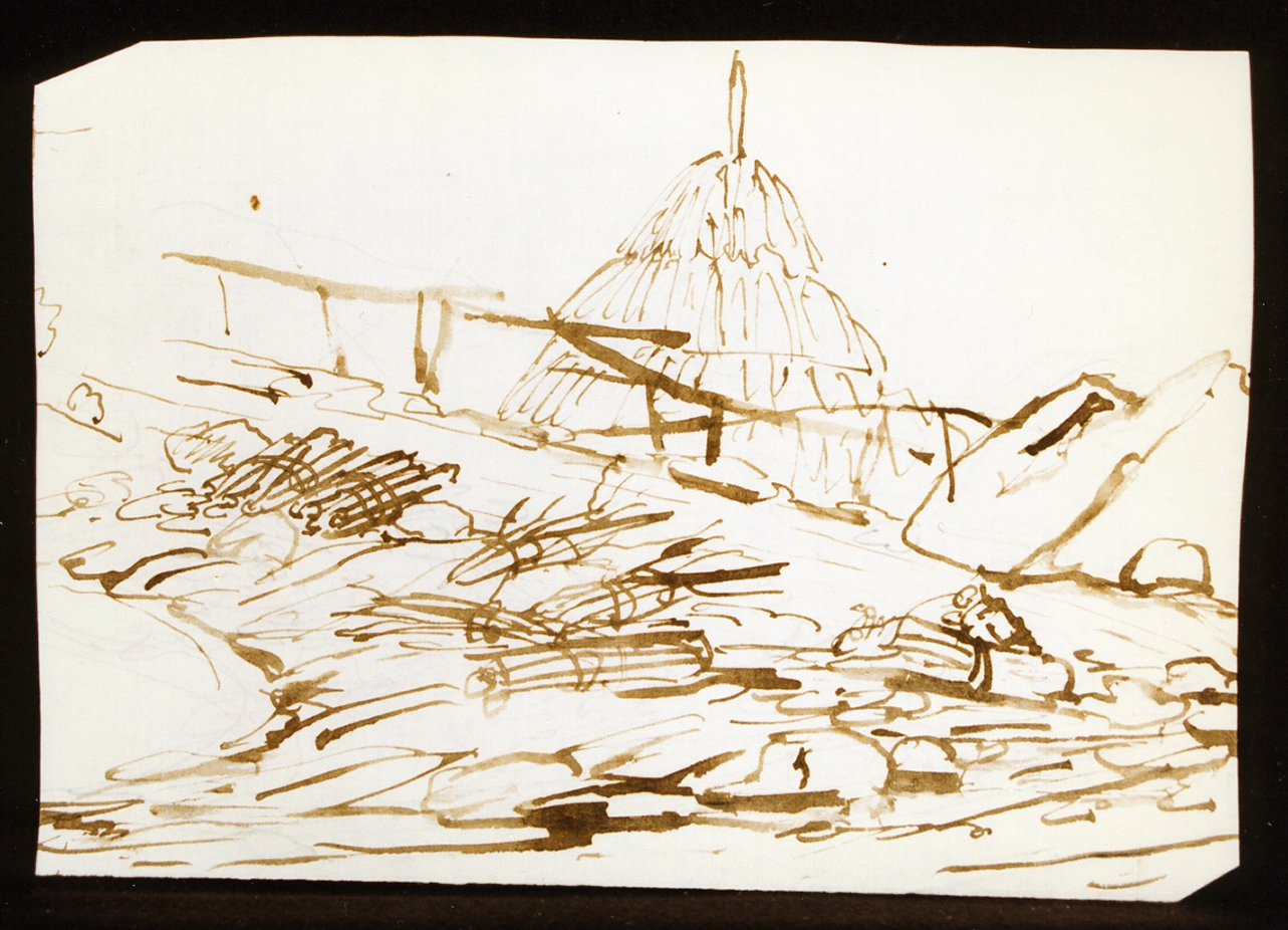 schizzo per scenografia (disegno) di Niccolini Antonio (scuola) (sec. XIX)