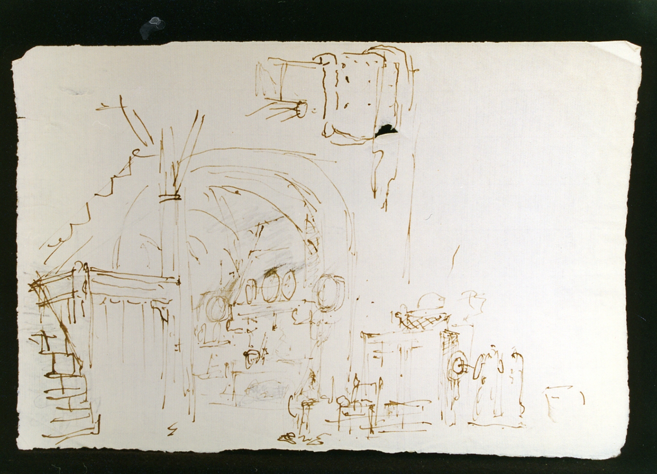 schizzo per scenografia (disegno) di Niccolini Antonio (scuola) (sec. XIX)