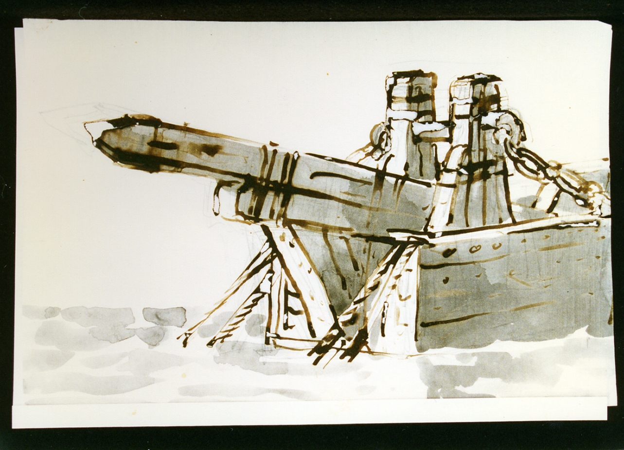 bozzetto con elemento per scenografia (disegno) di Niccolini Antonio (scuola) (sec. XIX)