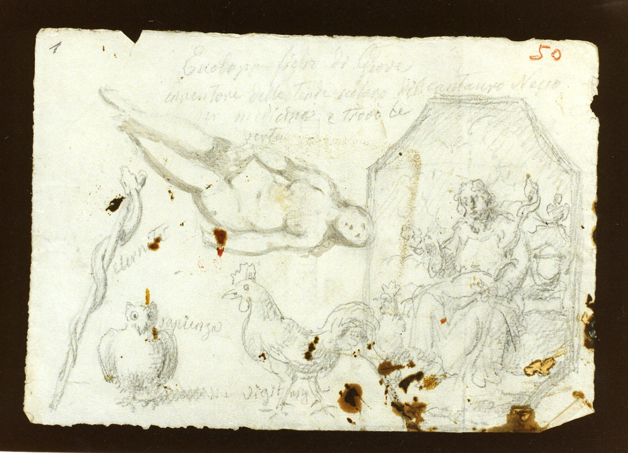 studio di figure e animali (disegno) di De Vivo Tommaso (sec. XIX)