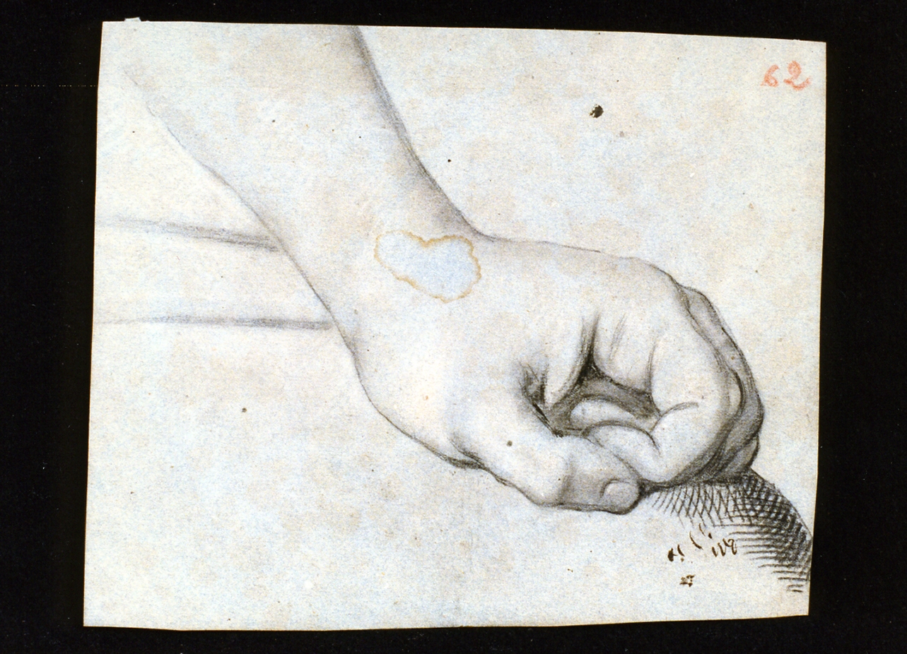 studio di una mano (disegno) di De Vivo Tommaso (sec. XIX)