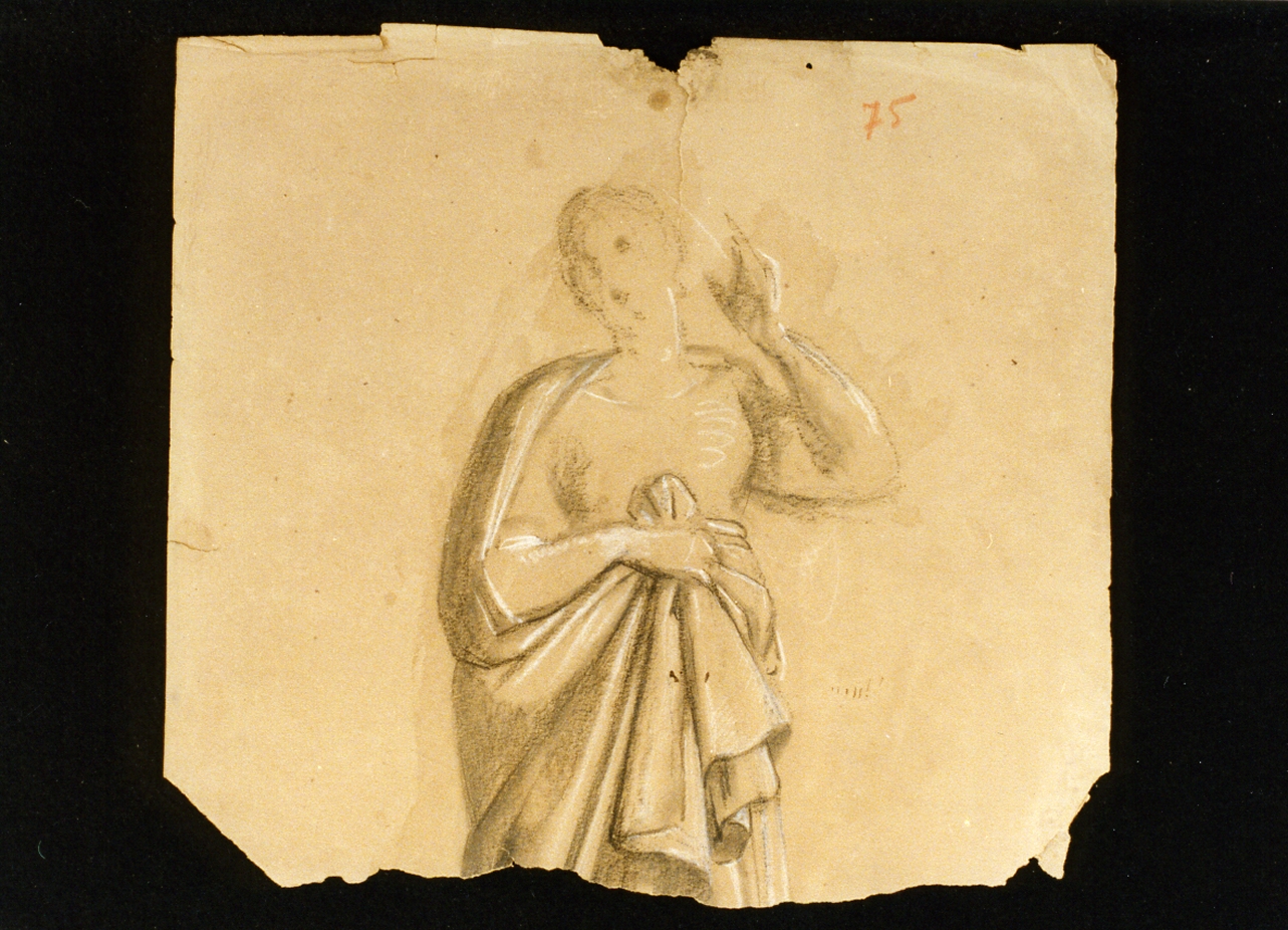 studio di fgura panneggiata (disegno) di De Vivo Tommaso (sec. XIX)