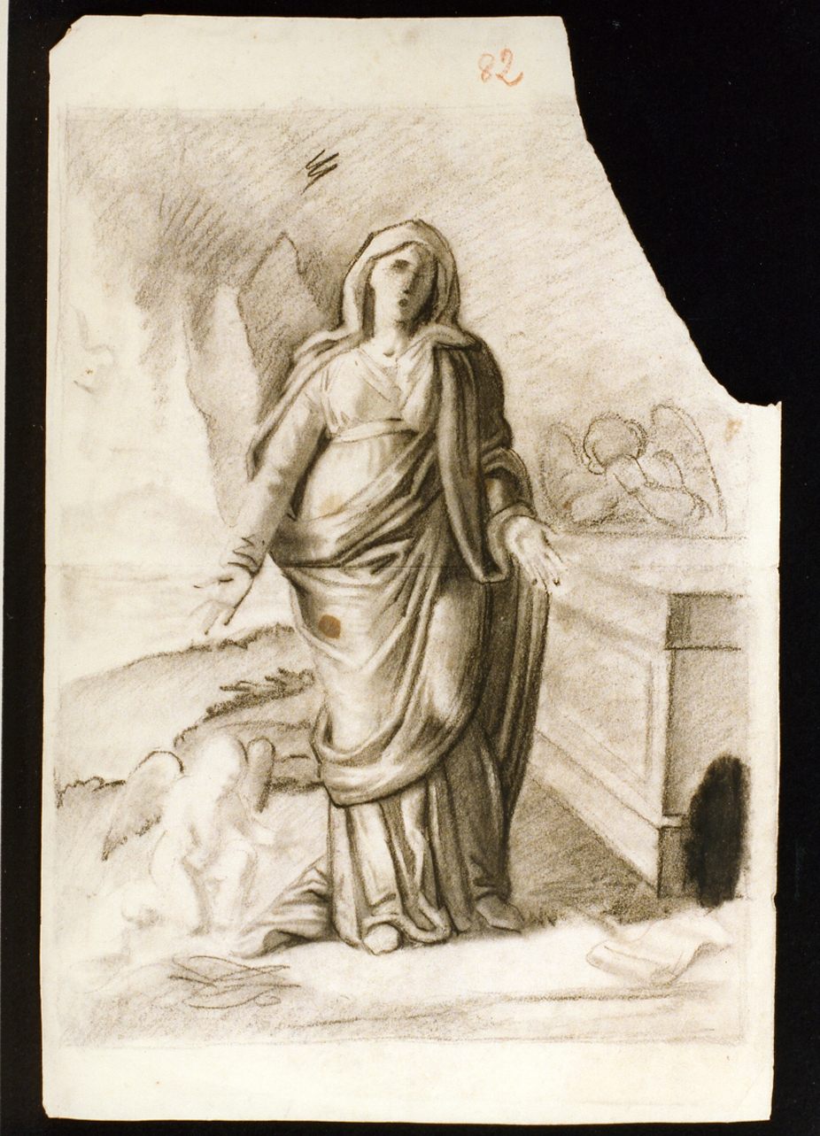 Maria al sepolcro con putto (disegno) di De Vivo Tommaso (sec. XIX)