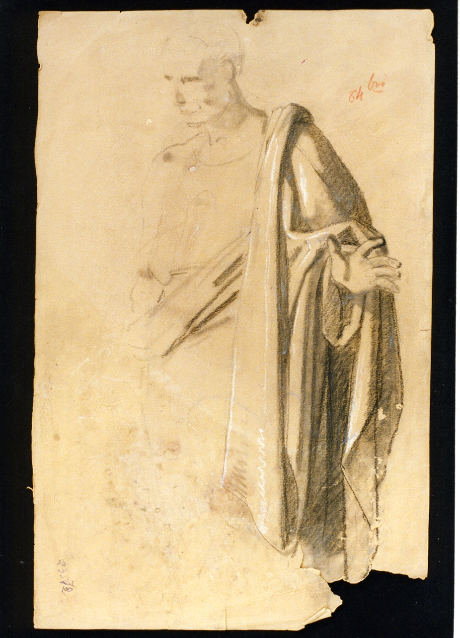 studio di figura panneggiata (disegno) di De Vivo Tommaso (sec. XIX)