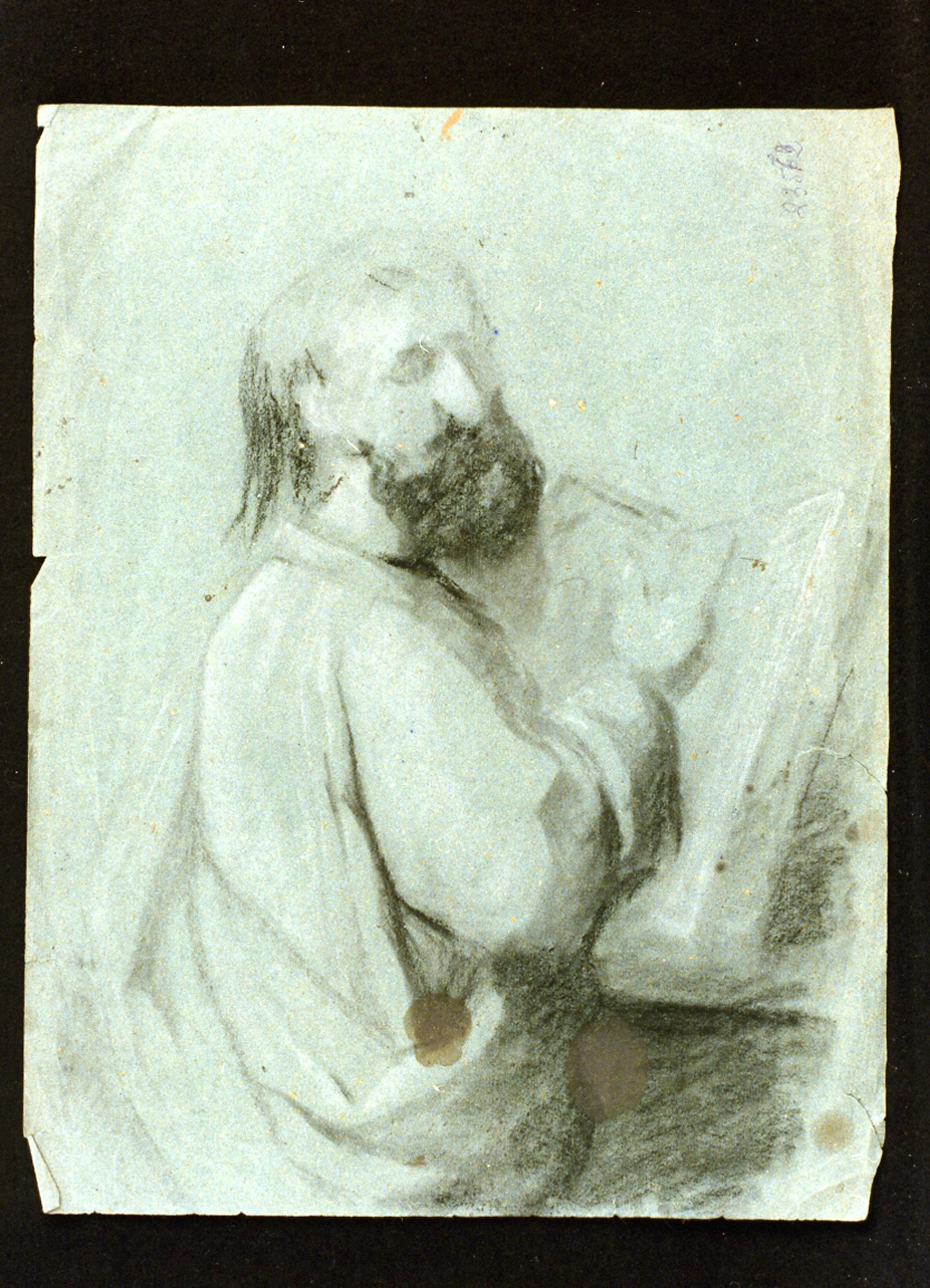 studio di figura maschile barbuta (disegno) di De Vivo Tommaso (sec. XIX)