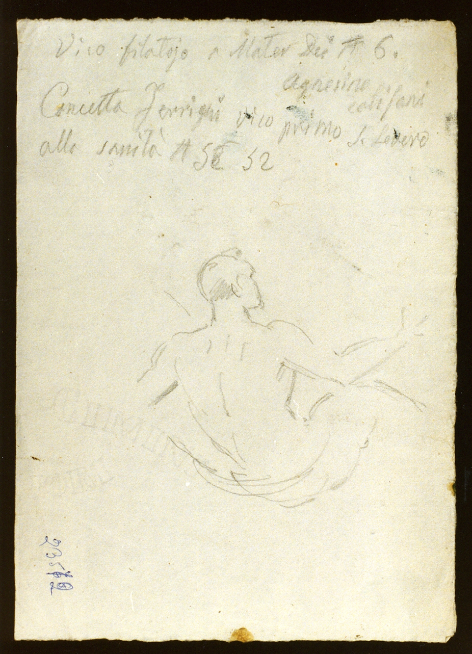 figura maschile nuda (disegno) di De Vivo Tommaso (sec. XIX)