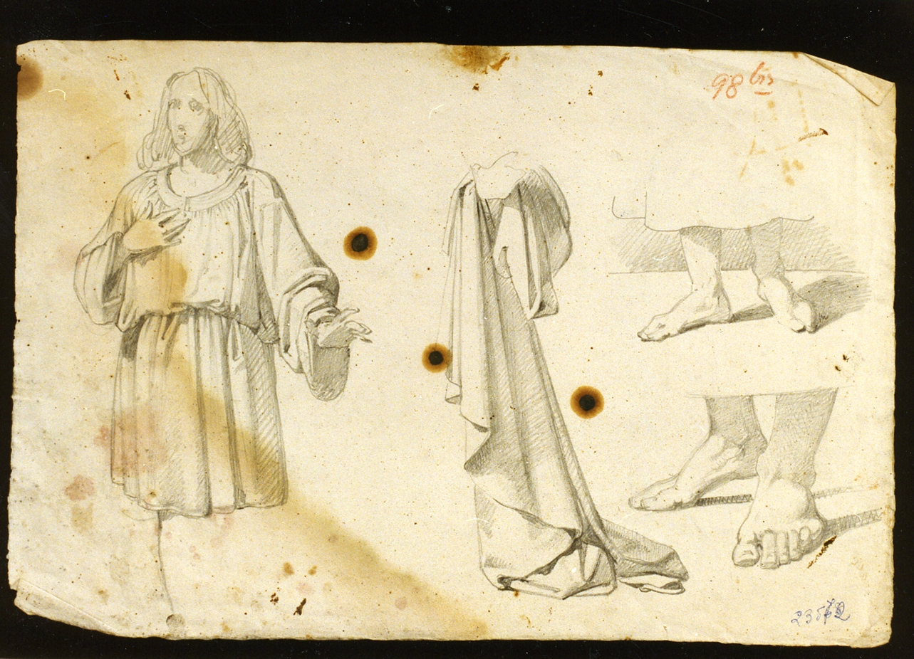 figure maschili panneggiate (disegno) di De Vivo Tommaso (sec. XIX)