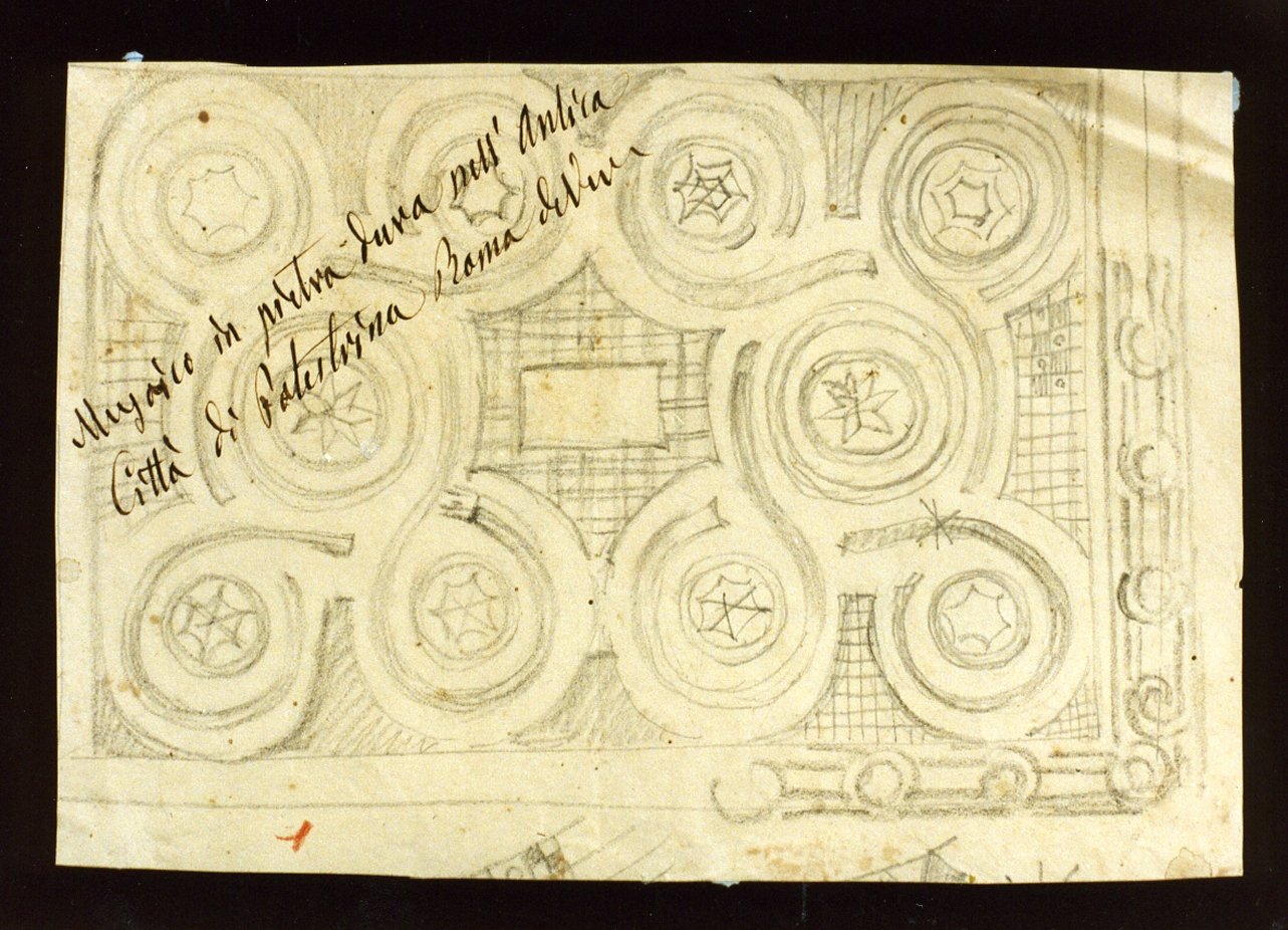 studio di pavimento a mosaico (disegno) di De Vivo Tommaso (sec. XIX)