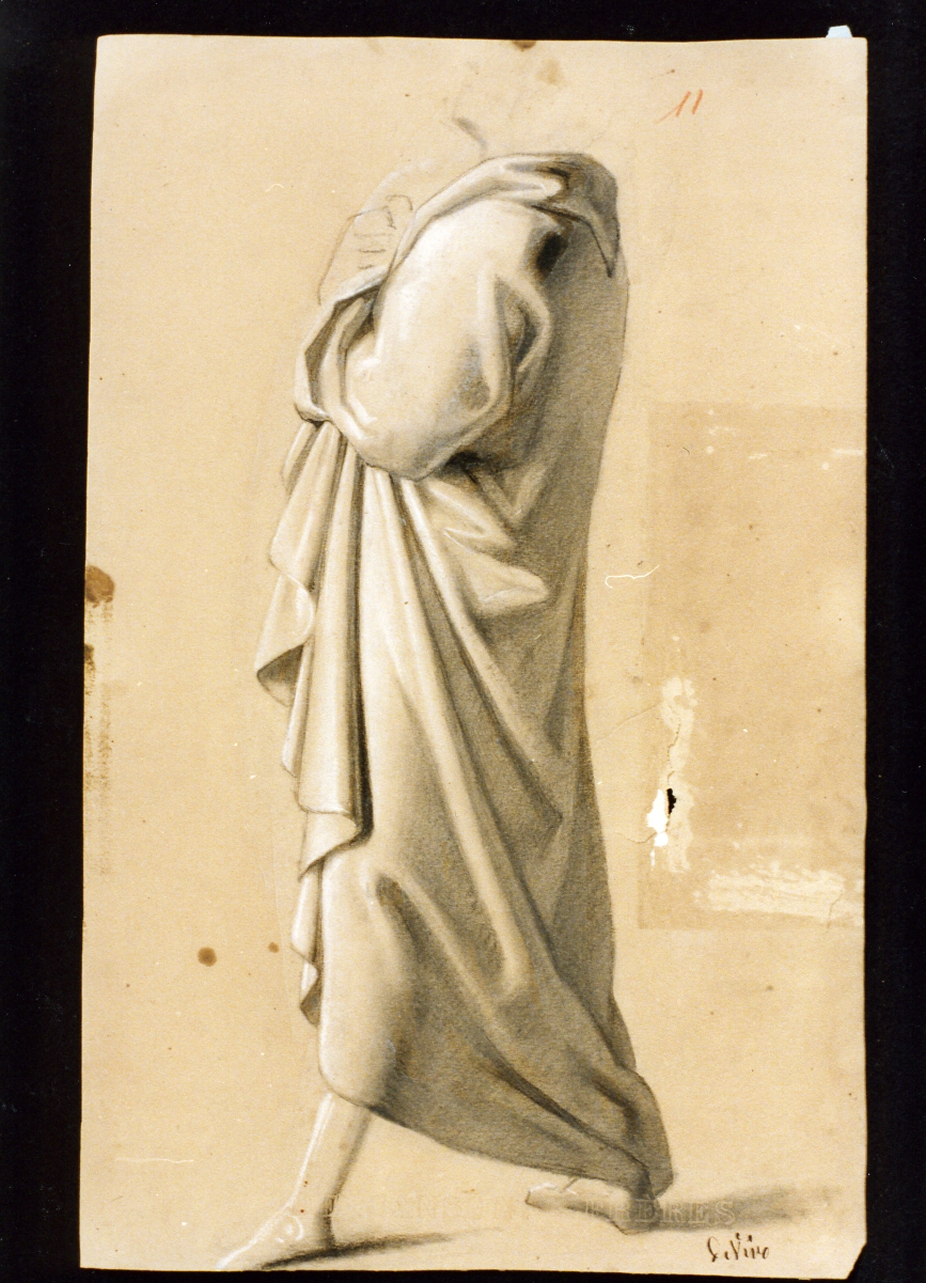 studio di mantello (disegno) di De Vivo Tommaso (sec. XIX)