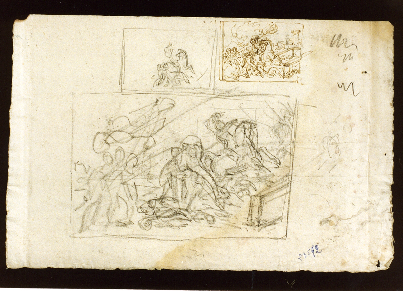 schizzo di scontri cavallereschi (disegno) di De Vivo Tommaso (sec. XIX)