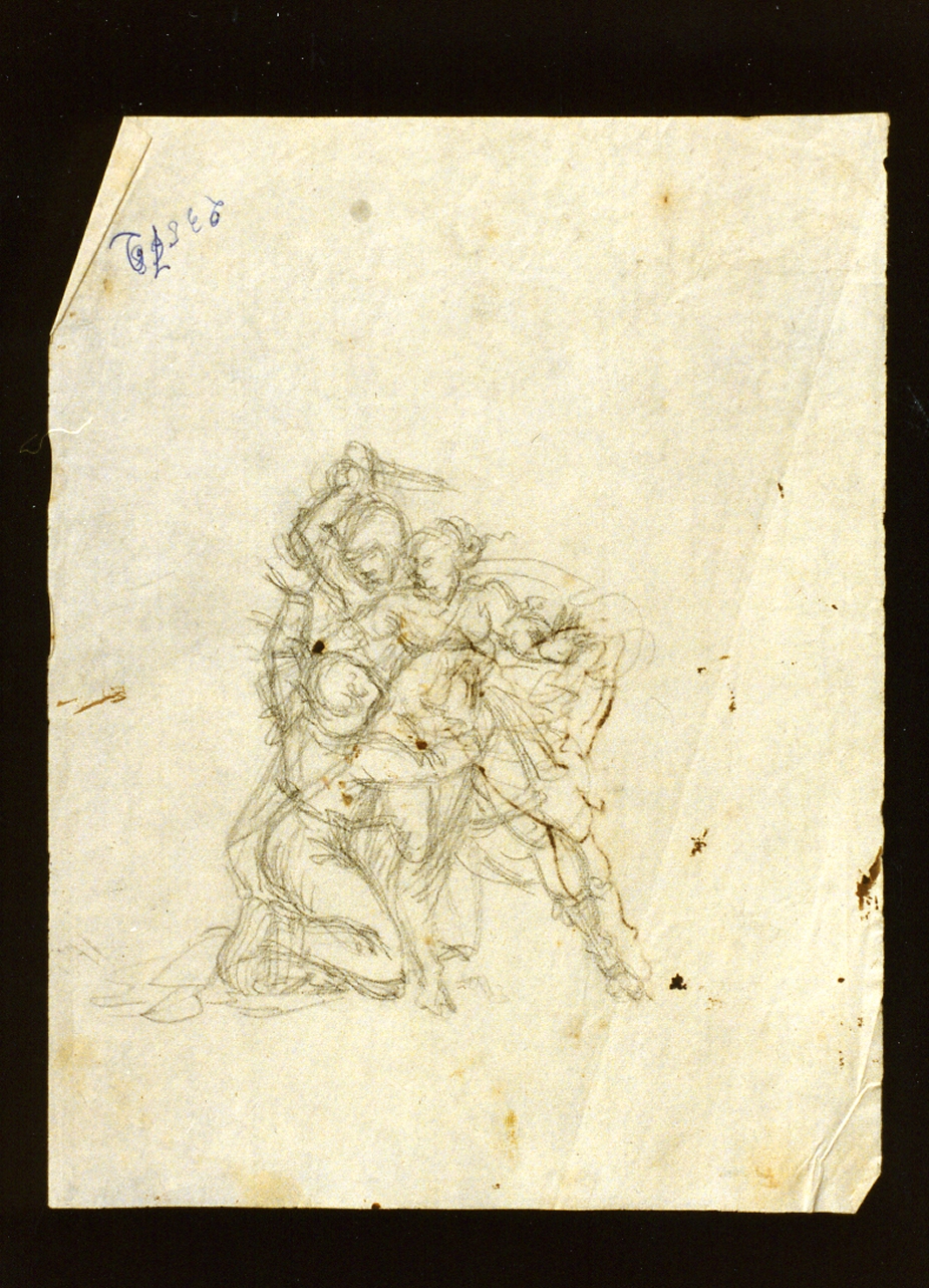schizzo di figure maschili in combattimento (disegno) di De Vivo Tommaso (sec. XIX)