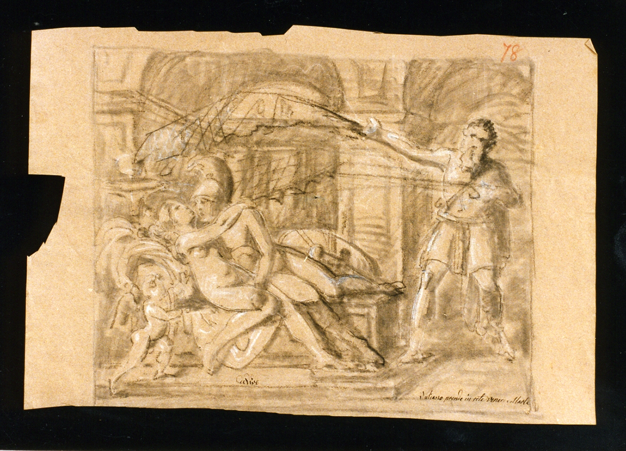 scena mitologica con Marte e Venere (disegno) di De Vivo Tommaso (sec. XIX)