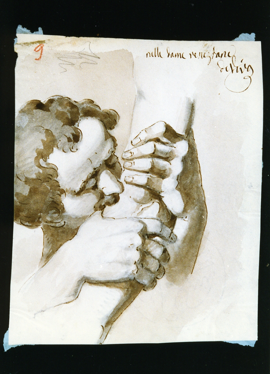 studio di una testa e di un braccio (disegno) di De Vivo Tommaso (sec. XIX)
