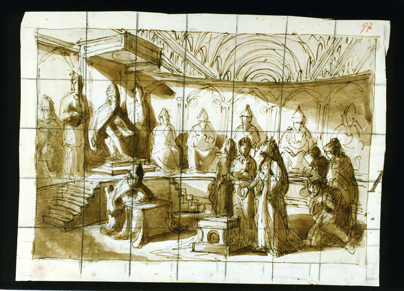 studio di scena per un processo (disegno) di De Vivo Tommaso (sec. XIX)