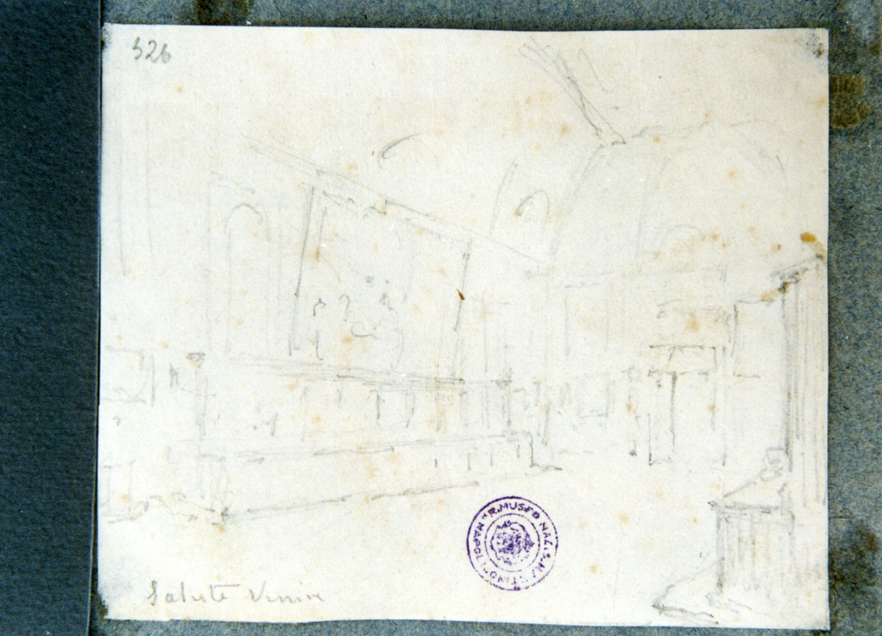 interno della chiesa della Salute a Venezia (disegno) di Vervloet Frans (sec. XIX)