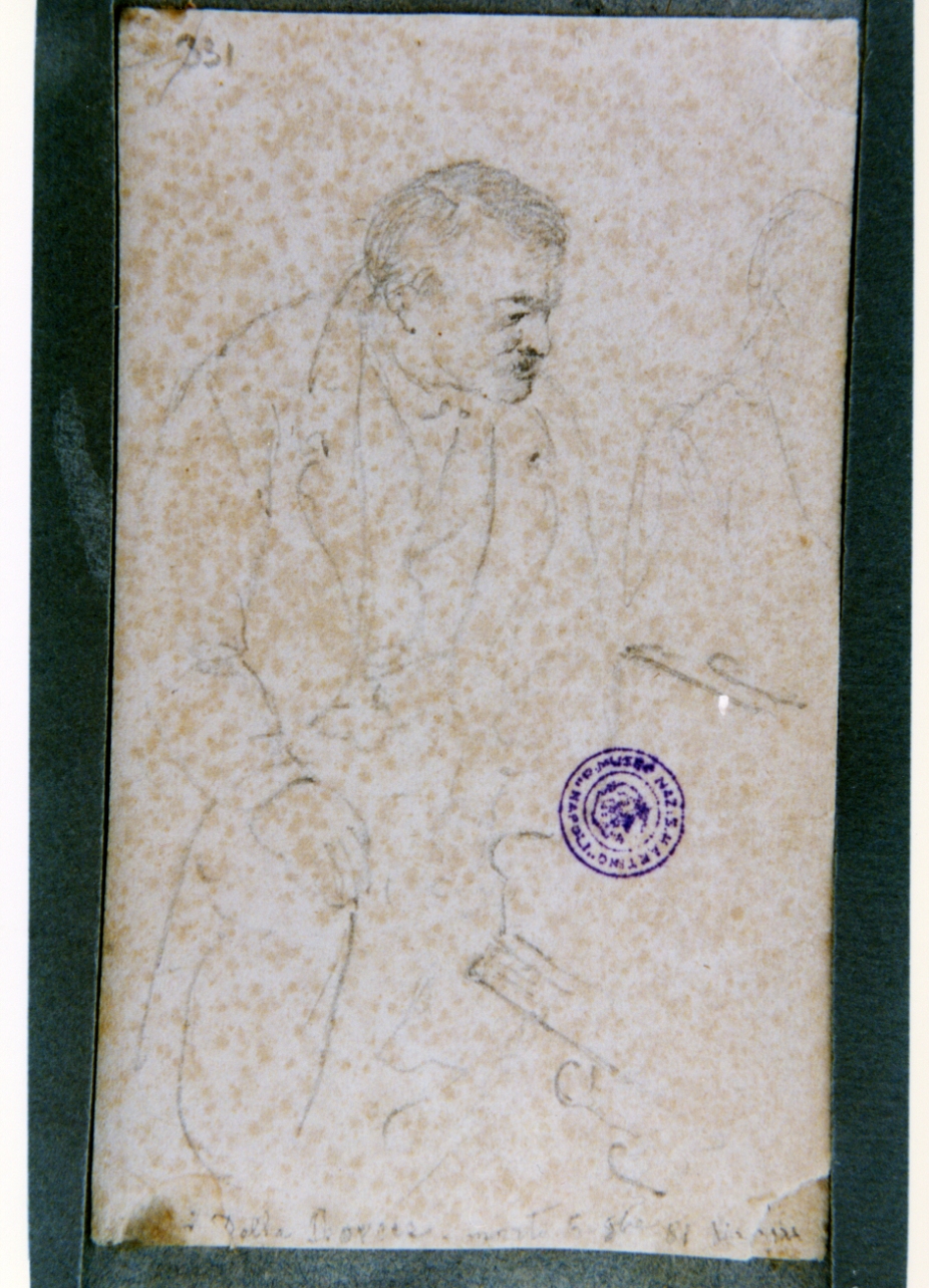 studio di figura maschile seduta (disegno) di Vervloet Frans (sec. XIX)