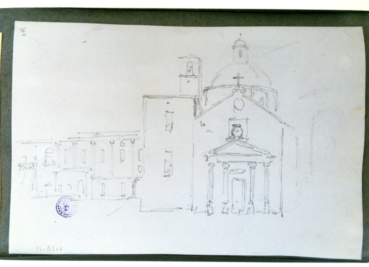 studio di chiesa a Napoli (disegno) di Vervloet Frans (sec. XIX)