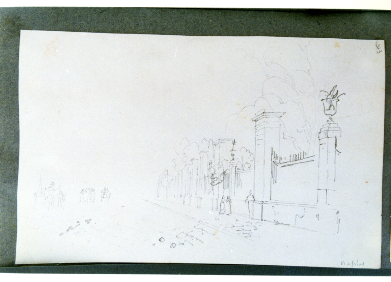 studio di via San Carlo a Napoli (disegno) di Vervloet Frans (sec. XIX)