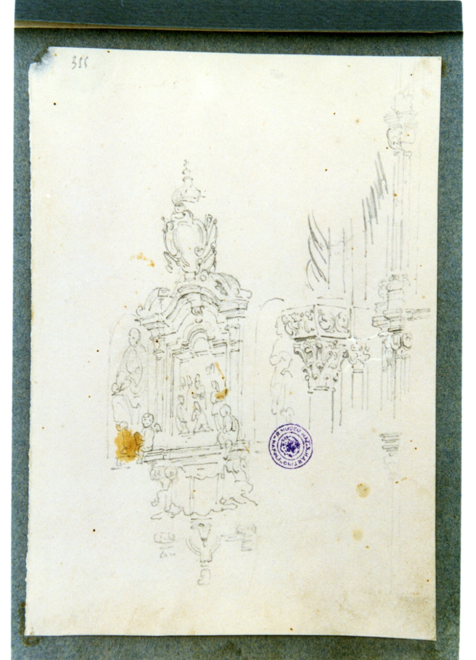 studio di cornici scultoree (disegno) di Vervloet Frans (sec. XIX)