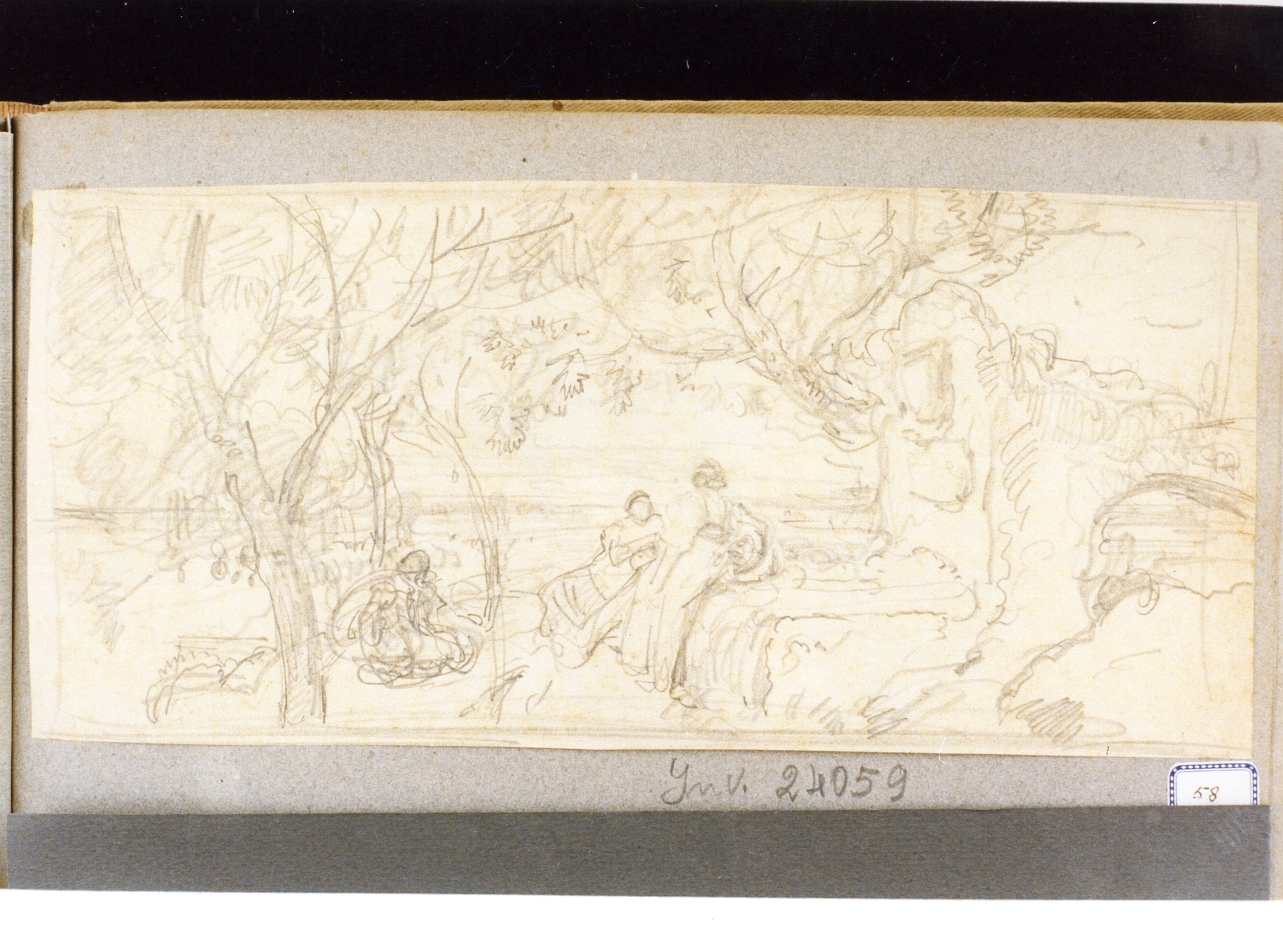 studio di scena campestre (disegno) di Dalbono Eduardo (fine/inizio secc. XIX/ XX)