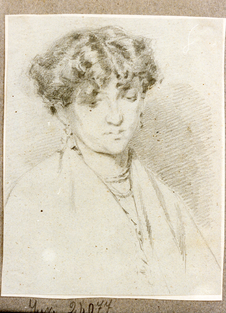 ritratto di donna (disegno) di Dalbono Eduardo (fine/inizio secc. XIX/ XX)