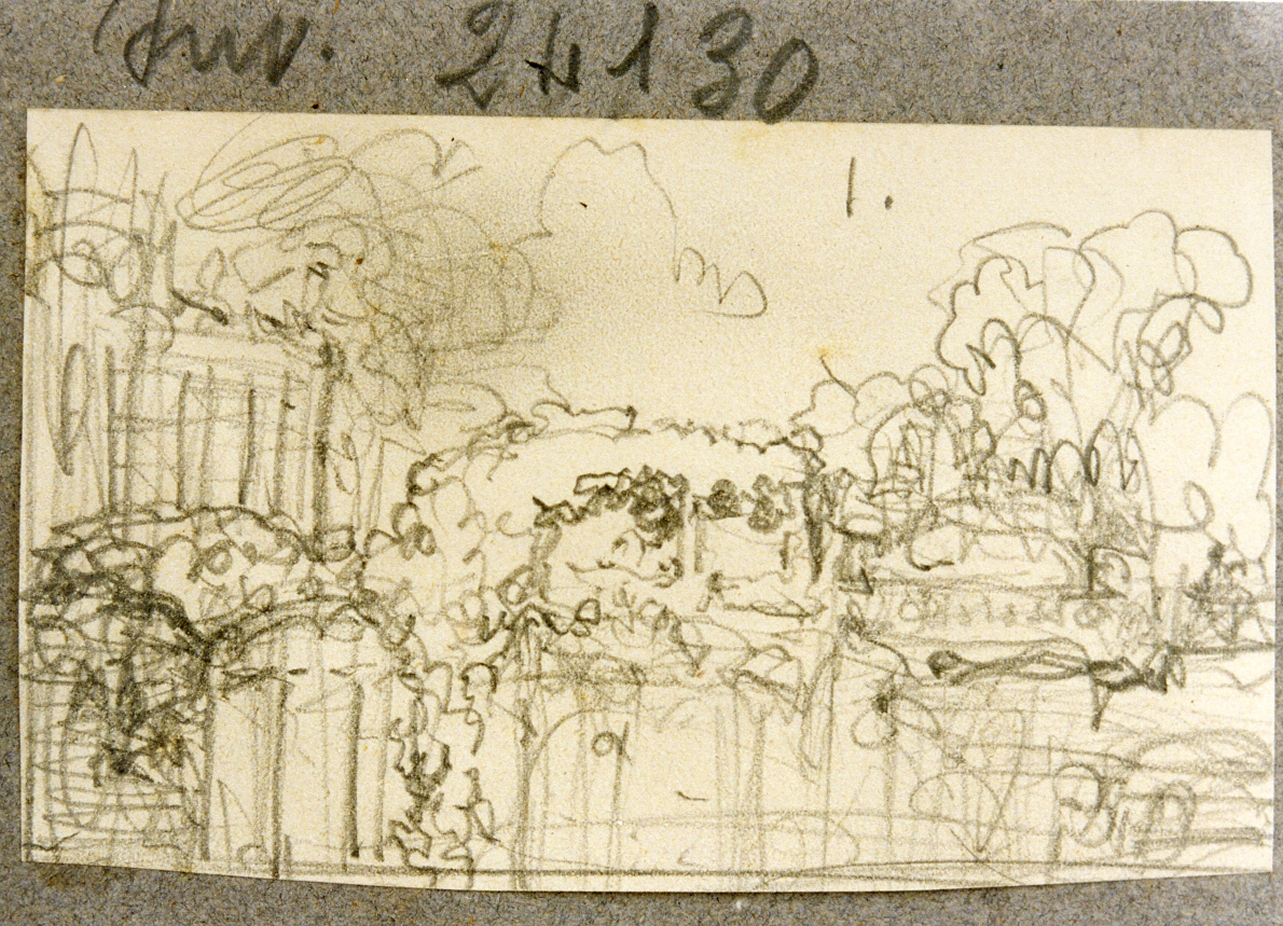 paesaggio (disegno) di Dalbono Eduardo (fine/inizio secc. XIX/ XX)