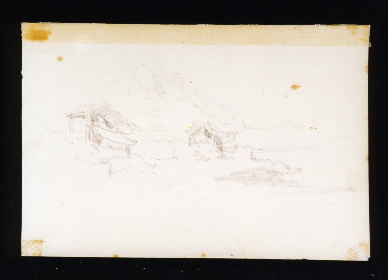 studio di capanne di montagna (disegno) di Lanza Giovanni Giordano (sec. XIX)