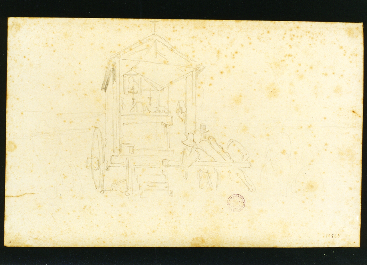 studio di pastori in preghiera (disegno) di Vianelli Achille (sec. XIX)