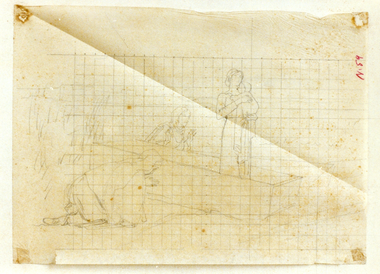 studio di scena di resurrezione (disegno) di Vetri Paolo (sec. XIX)