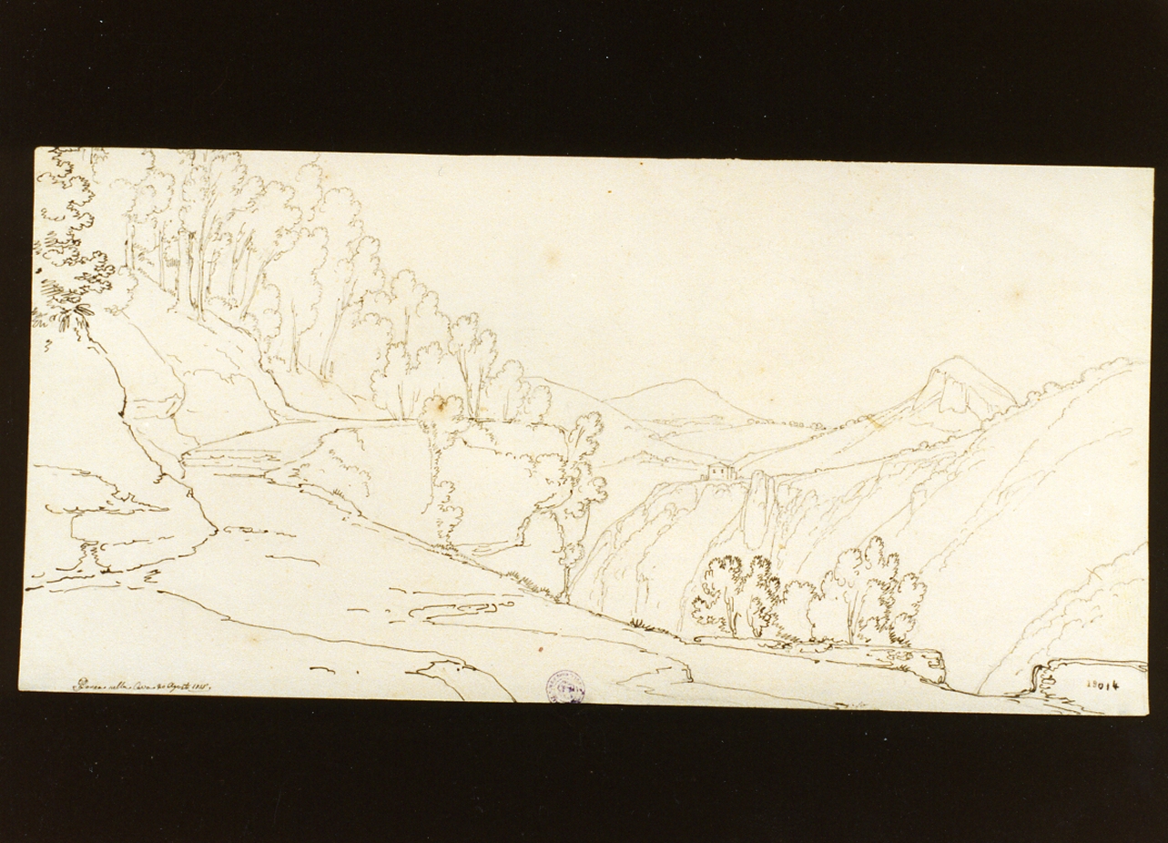 studio della veduta di Cava (disegno) di Gigante Giacinto (sec. XIX)