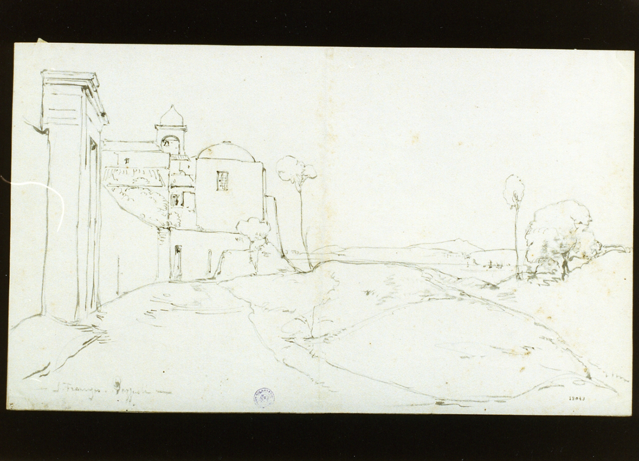 studio del convento di San Francesco a Pozzuoli (disegno) di Gigante Giacinto (sec. XIX)