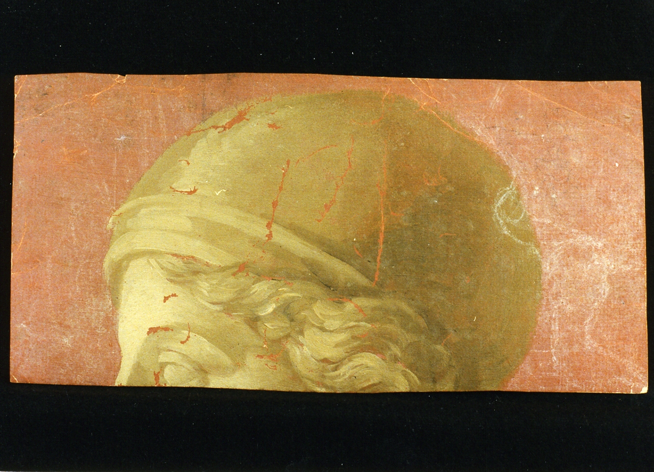 studio di parte superiore di testa di statua (disegno) - ambito napoletano (sec. XIX)