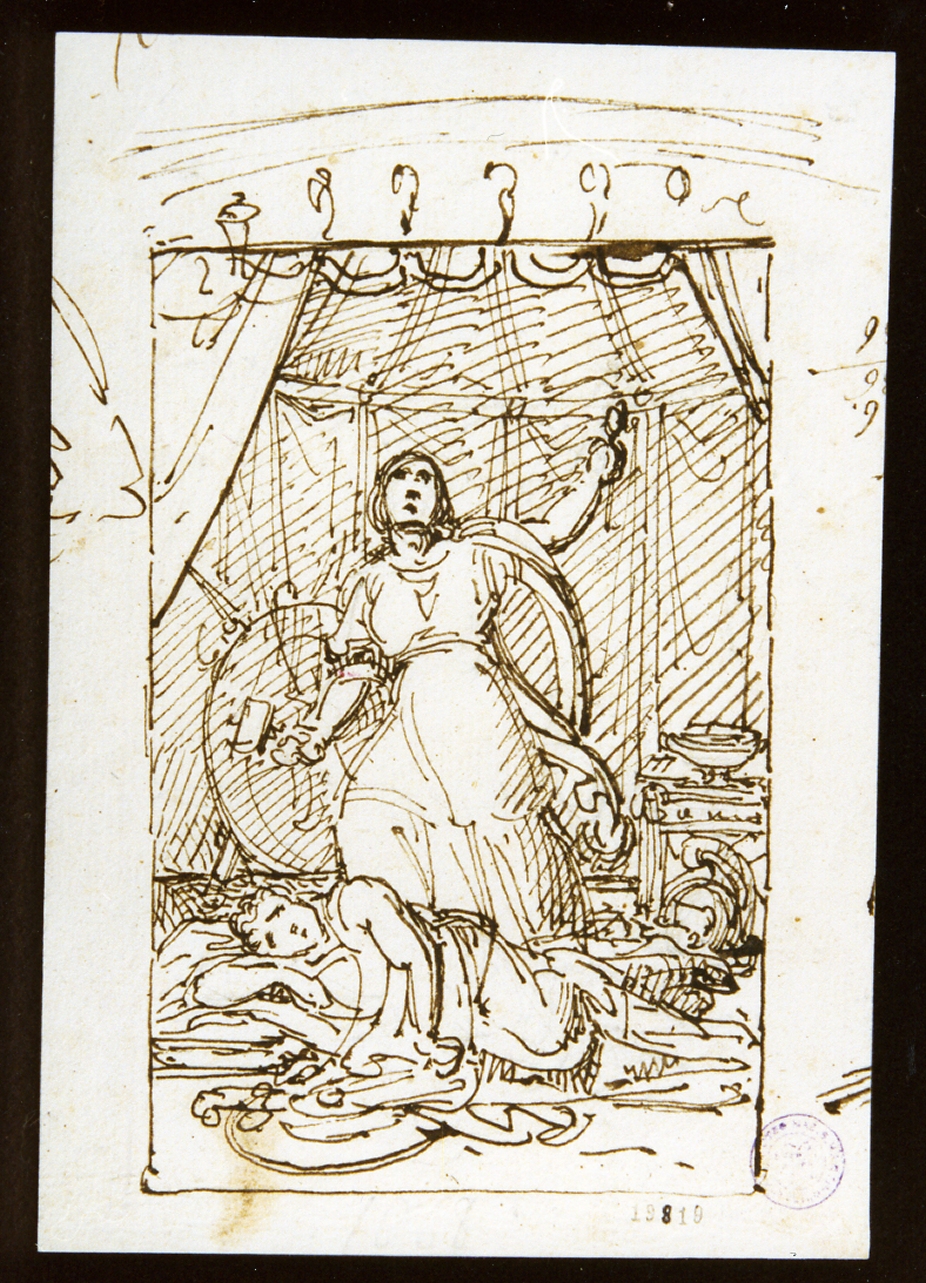studio di Sisara e Jael (disegno) - ambito napoletano (sec. XIX)